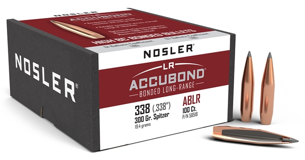 Picture of  Nosler 58518 Accubond Long Range 338Cal 300Gr Spitzer Point 100/Box 054041585187