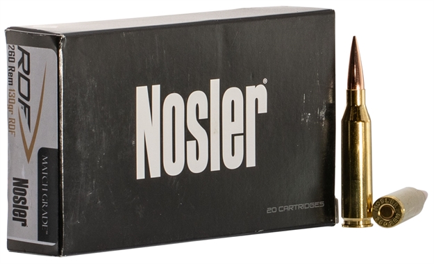 Picture of  Nosler 60138 Match Grade Rdf 260Rem 130Gr Rdf Hollow Point Boat Tail 20 Per Box/10 Case