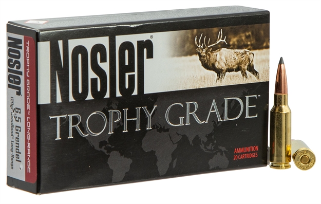 Picture of  Nosler 60146 Trophy Grade Long-Range 6.5Grendel 129Gr Nosler Spitzer Accubond Long Range 20 Per Box/10 Case 054041601467
