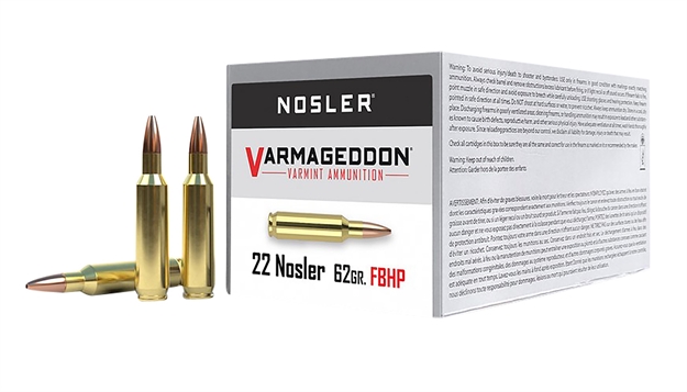 Picture of  Nosler 65180 Varmageddon  22Nosler 62Gr Flat Base Hollow Point 50 Per Box/5 Case 054041651806