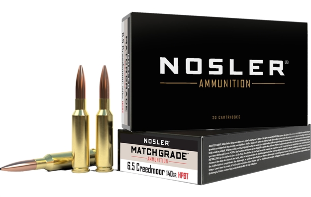 Picture of  Nosler 43455 Match Grade  6.5Creedmoor 140Gr Custom Competition Hollow Point Boat Tail 20 Per Box/10 Case 054041434553
