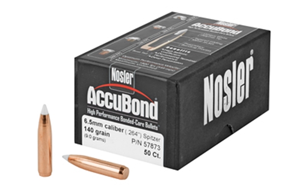 Picture of  Nosler 57873 Accubond  6.5Creedmoor 140Gr Spitzer Point 50/Box 054041578738
