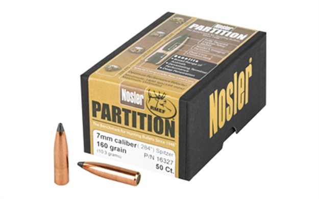Picture of Nosler Rifle Bullets 7Mm 160Gr Partition Spitzer .284 50Bx 16327