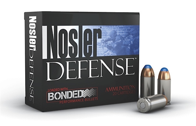 Picture of  Nosler 38432 Defense Handgun 9Mmluger+P 124Gr Bonded Performance Jacketed Hollow Point 20 Per Box/10 Case 054041384322