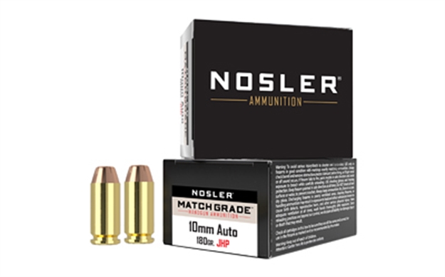 Picture of Nosler Match Grade Handgun Ammo, 10Mm 180 GR Jhp 20 Rnd 51400 054041514002