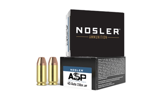 Picture of  Nosler 51277 Assured Stopping Power Handgun 45Acp 230Gr Jacketed Hollow Point 20 Per Box/20 Case