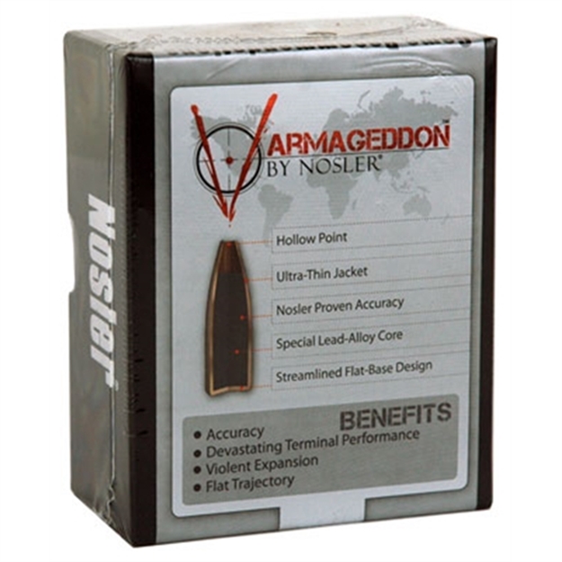 Picture of Nosler Varmageddon Rifle Bullets 22 Cal 55Gr FB Tipped 500 CT 17291 054041172912