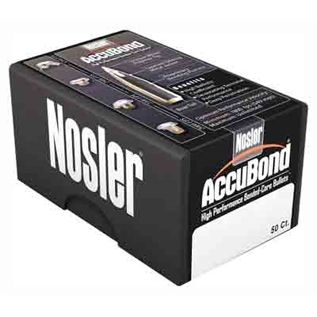 Picture of  Nosler 57625 Accubond  338Cal 180Gr Spitzer Point Boat Tail 50/Box 054041576253