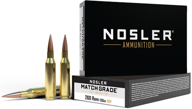 Picture of Nosler Bullets Match 260 Rem 130Gr Bthp Reduced Drag 20Rd 10Bx/C< 60138