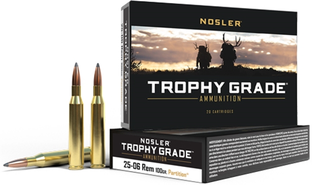 Picture of Nosler Bullets Trophy 25-06 Rem 100Gr Partition Tip 20Rd 10Bx/Cs 60005