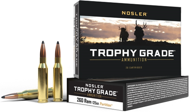 Picture of Nosler Bullets Trophy 260 Rem 125Gr Partition Tip 20Rd 10Bx/Cs < 60018