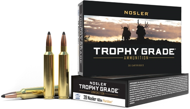 Picture of Nosler Bullets Trophy Grade 28 Nosler 160Gr Partition 20Rd 10Bx/Cs 61010