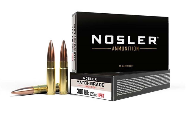 Picture of  Nosler 51275 Match Grade  300Blackout 220Gr Custom Competition Hollow Point Boat Tail 20 Per Box/20 Case