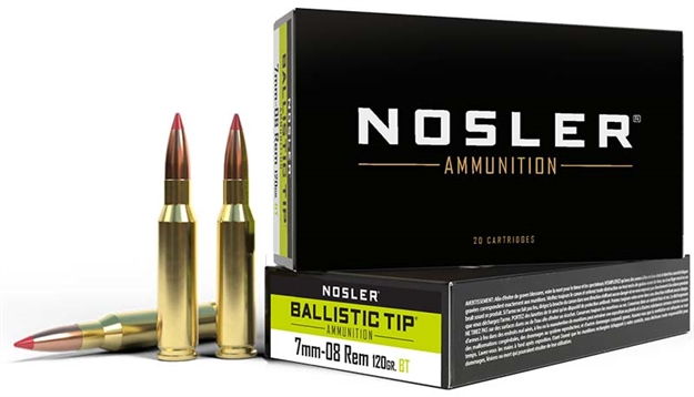 Picture of Nosler BT Ballistic Tip Rifle Ammo 7Mm-08 Rem, Hunting, 120 Grains, 3000 Fps, 20, Boxed 054041400602