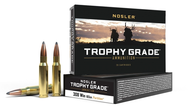 Picture of Nosler 60053 Trophy Grade  308 Win 165 GR Nosler Spitzer Partition 20 Per Box/ 10 Case 054041600538 -