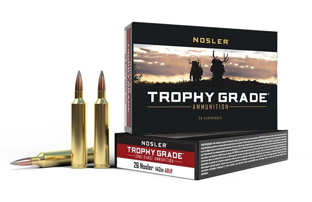 Picture of  Nosler 60122 Trophy Grade Long-Range 26Nosler 142Gr Nosler Spitzer Accubond Long Range 20 Per Box/10 Case
