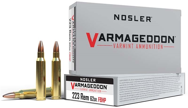 Picture of  Nosler 40223 Varmageddon  223Rem 62Gr Flat Base Hollow Point 20 Per Box/20 Case 054041402231