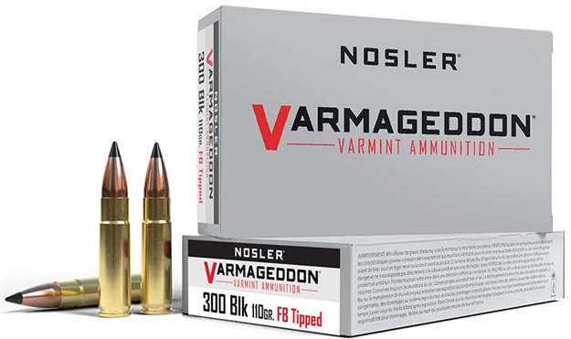 Picture of Nosler Varmageddon Rifle Ammo 300 Aac, FB Tipped/Varmageddon, 110 Grains, 2150 Fps, 20, Boxed 40127 054041401272