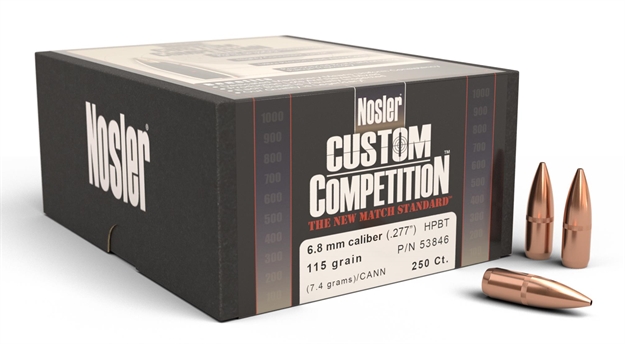Picture of Nosler Bullets 6.8Mm .277 115Gr Hp-Bt Custom Comp. 250Ct 53846 054041538466