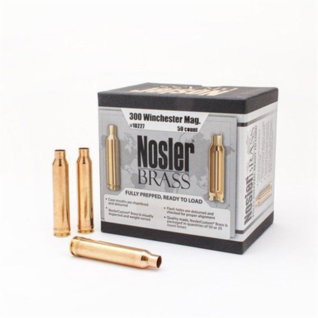 Picture of  Nosler 10227 Premium Brass Unprimed Cases 300Winmag Rifle Brass 50/Box