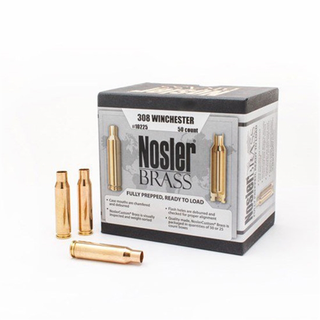 Picture of  Nosler 10225 Premium Brass Unprimed Cases 308Win Rifle Brass 50/Box