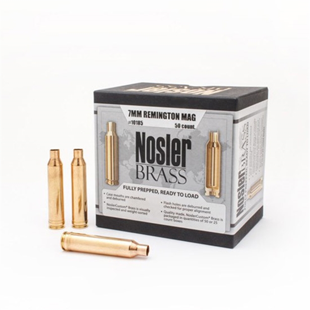 Picture of  Nosler 10185 Premium Brass Unprimed Cases 7Mmremmag Rifle Brass 50/Box