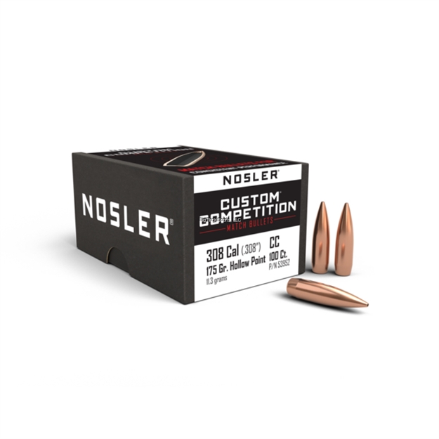 Picture of Nosler Custom Competion Rifle Bullets 30 Cal 175 GR  308 Hpbt 100Bx 53952