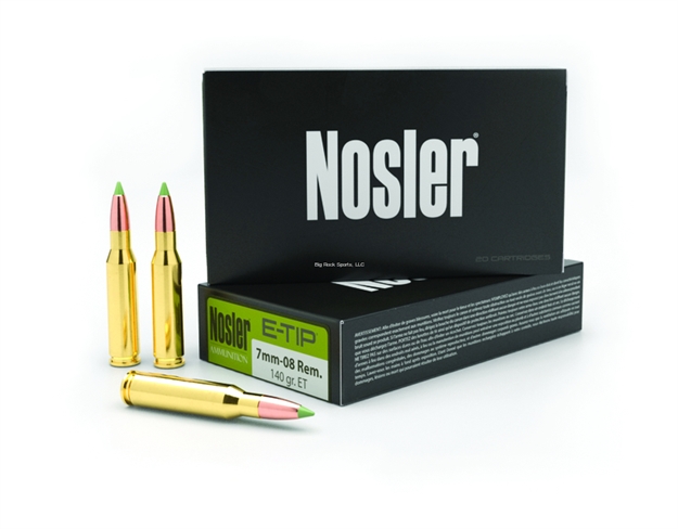 Picture of Nosler E-Tip Ammo 7Mm-08 140Gr 20Ct Solid Copper
