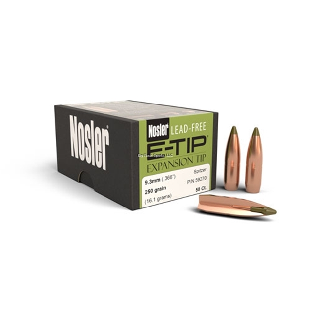 Picture of Nosler E-Tip Lead Free Rifle Bullets 9.3Mm 250Gr (50 Ct.)