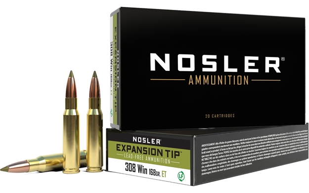 Picture of  Nosler 40035 E-Tip  308Win 168Gr E Tip Lead Free 20 Per Box/10 Case