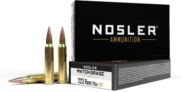 Picture of  Nosler 60130 Match Grade Rdf 223 Rem 70 GR Rdf Hollow Point Boat-Tail (Rdfhpbt) 20 Per Box/ 40 CS 054041601306