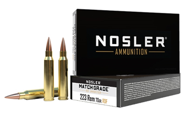 Picture of  Nosler 60130 Match Grade Rdf 223Rem 70Gr Rdf Hollow Point Boat Tail 20 Per Box/40 Case