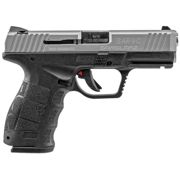 Picture of Nosler Sar9 Compact Semi-Auto Pistol, 9Mm, Stainless, Fixed Sights , Adj. Back Strap And Side Panels, 17+1 Rnd SAR9CST