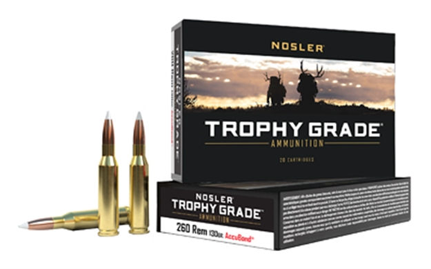 Picture of  Nosler 60024 Trophy Grade  260Rem 130Gr Nosler Accubond 20 Per Box/10 Case