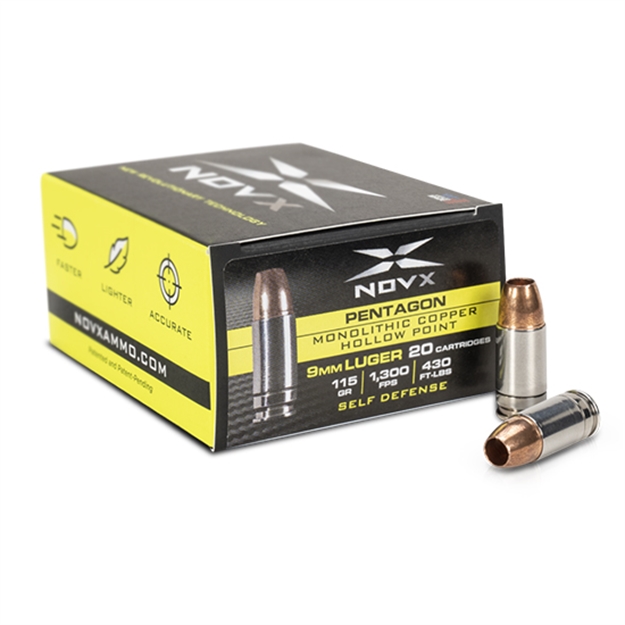 Picture of Novx Ammo 9Mm Luger 115Gr Pentagon 20/10 9CP11520