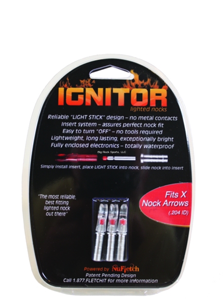 Picture of Nufletch Archery 204 Ignitor Lighted Nocks For X Nock Arrows Red
