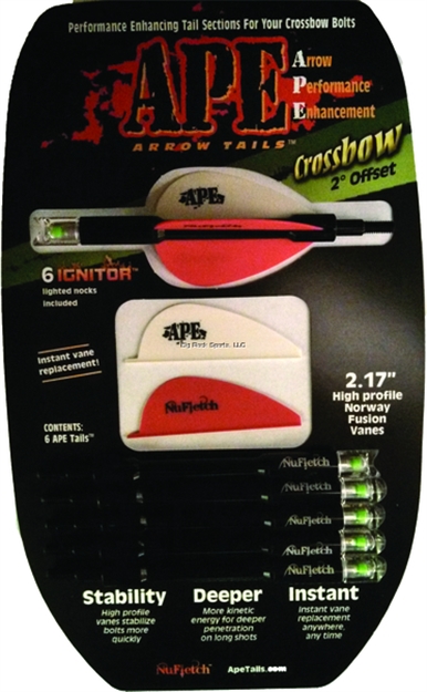 Picture of Nufletch Archery Ape Tail Cross Bolt RH Offset 6 Grn Nocks