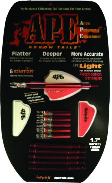Picture of Nufletch Archery Ape Tail Light 6 Red Lighted Nocks Fits Std