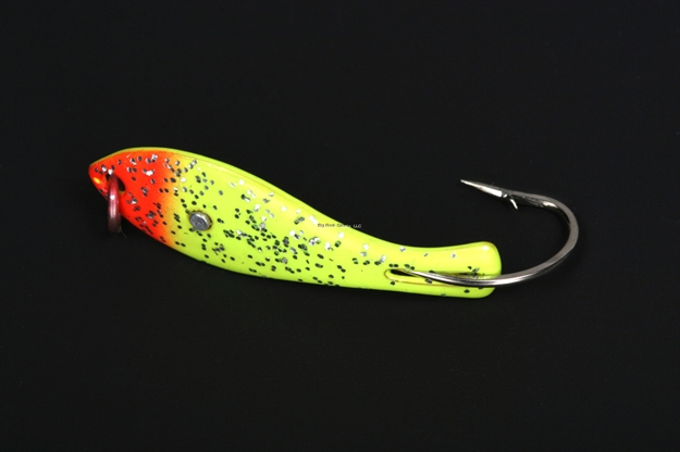 Picture of Nungesser 000 Painted Shad Spoon, 1 1/2", 1/16 Oz, Fluorescent Yellow-Red Tip, 2 PK