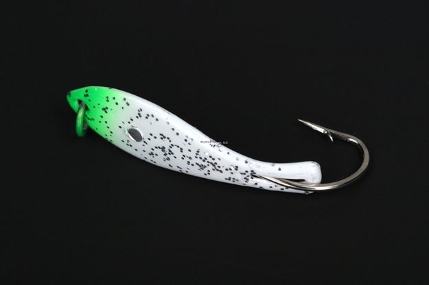 Picture of Nungesser 000 Painted Shad Spoon, 1 1/2", 1/16 Oz, White-Green Tip, 2 PK