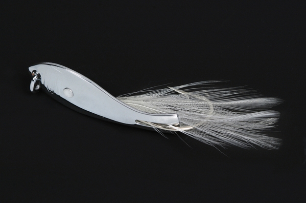 Picture of Nungesser 000 Shad Spoon, 1 1/2", 1/16 Oz, Nickel, White Feather