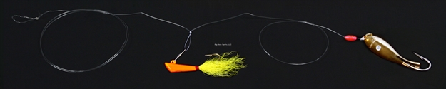 Picture of Nungesser Shad Rig, 3/16 Oz, Orange/Yellow Dart, Gold 000 Spoon