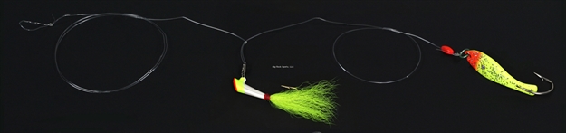 Picture of Nungesser Shad Rig, White/Yellow Dart, Yellow-Red Tip 000 Spoon