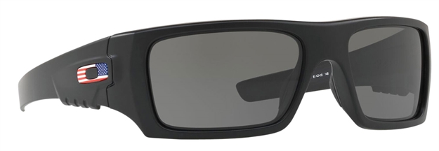 Picture of Oakley Det Cord Standard Issue Det Cord Gray Lens W/Matte Black Frame W/Usa Flag