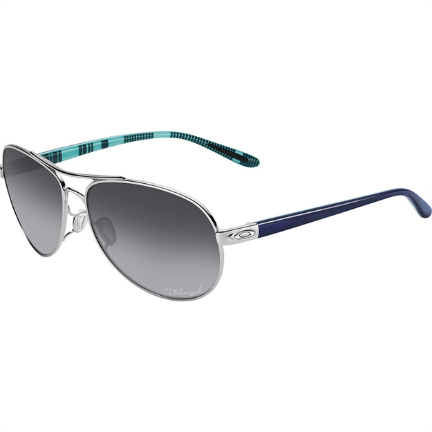Picture of Oakley Feedback Polarized Sunglasses - Women's  Polished Crome W/ Grey Grand Poliarized