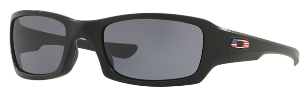 Picture of Oakley (Luxottica) Fives Squared Fives Squared  Warm Gray High Definition Matte Black Frame W/Usa Flag