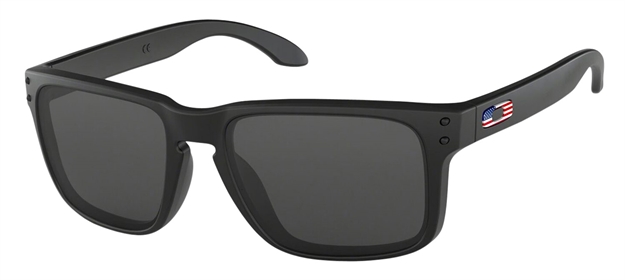 Picture of Oakley (Luxottica) Holbrook Holbrook  Gray High Definition Matte Black Frame W/Usa Flag