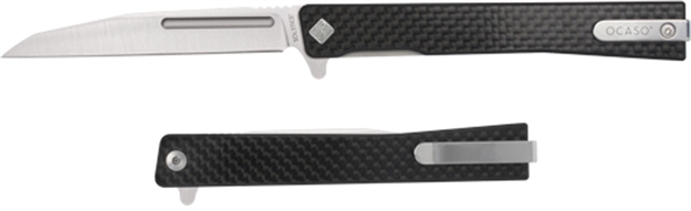 Picture of Ocaso Knives Knives Solstice 3.4"Fldr Carbon Fiber/Satin Wharncliff! 8WFS