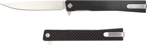 Picture of Ocaso Knives Knives Solstice 3.5"Fldr Carbon Fiber/Satin Straight! 10CFS