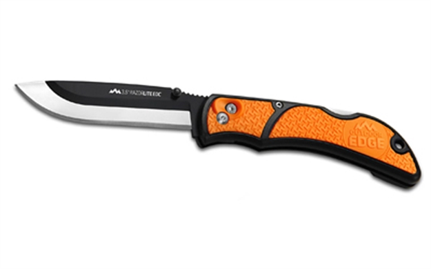 Picture of Outdoor Edge Rlb30c Razorlite  3.50" Folding Drop Point Tanto Plain 420J2 SS Blade Black/Orange Polymer Handle RLB-30C 743404301518